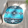3x5 Rustic Turquoise Area Rug
