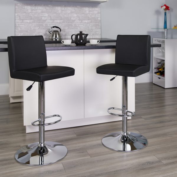 Black Vinyl Barstool