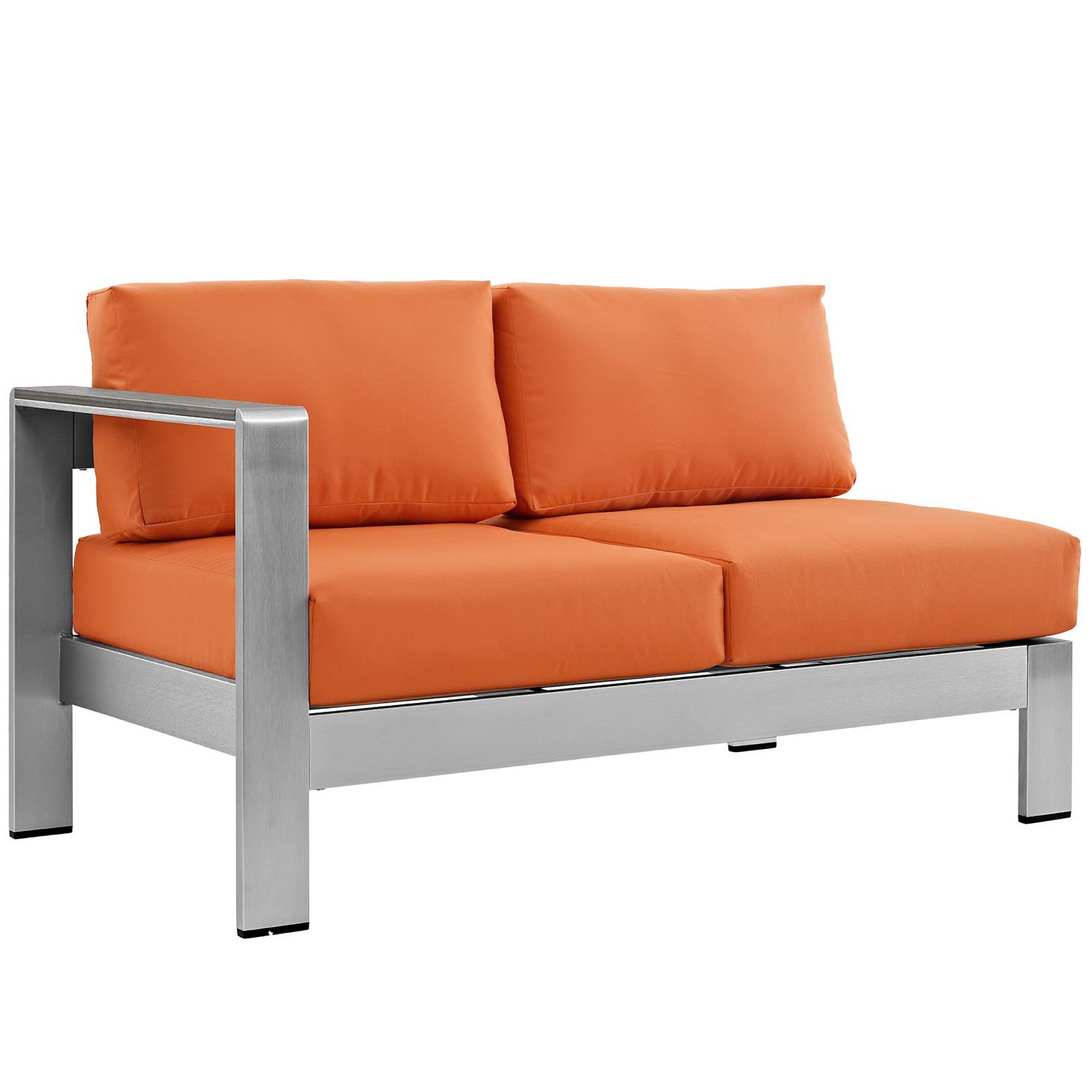 Shore Left-Arm Corner Sectional Outdoor Patio Aluminum Loveseat by Modway