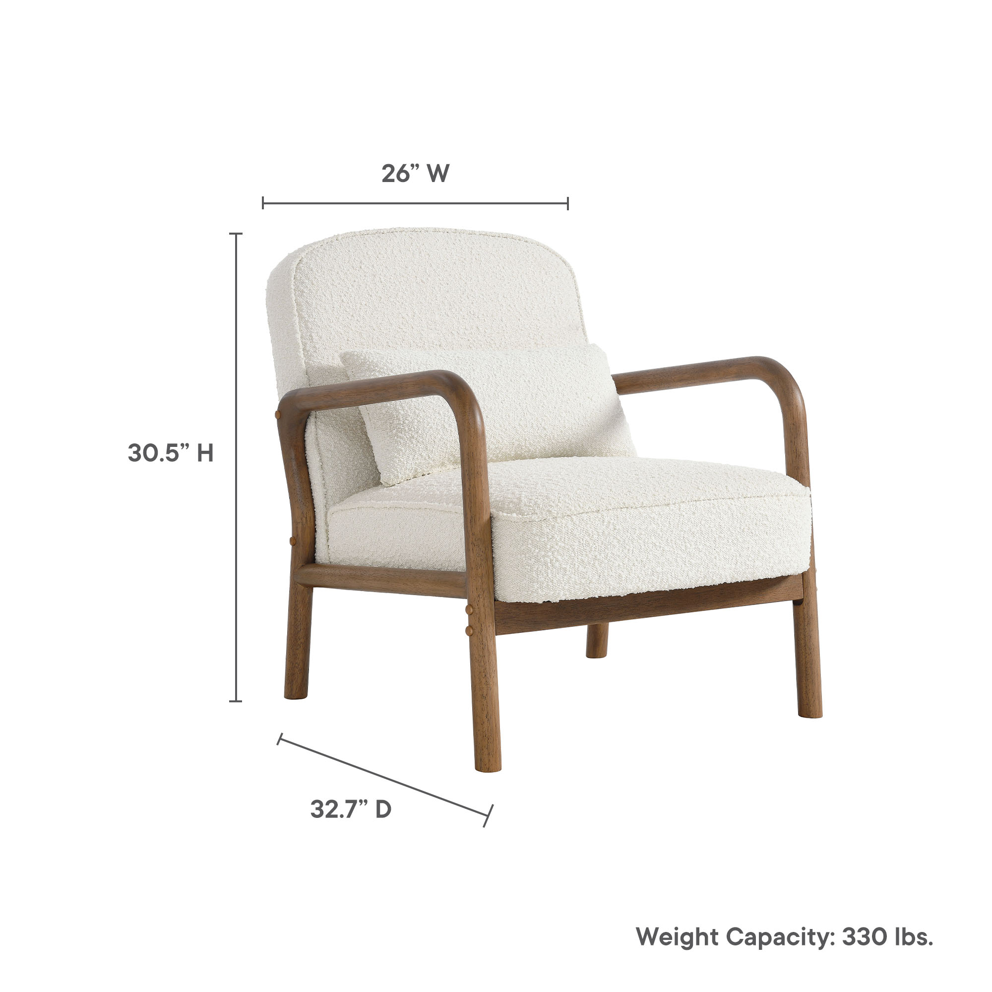 Charlie Boucle Upholstered Armchair by Modway