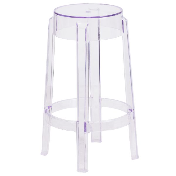 25.75'' High Transparent Counter Height Stool [FH-118-APC1-GG]