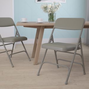 Gray Vinyl Folding Chair