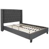 Riverdale Full Size Tufted Upholstered Platform Bed in Dark Gray Fabric [HG-46-GG]
