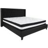 Riverdale King Size Tufted Upholstered Platform Bed in Black Fabric with Pocket Spring Mattress [HG-BM-40-GG]