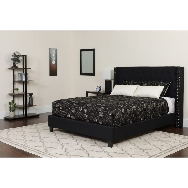 King Platform Bed Set-Black