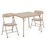 Kids Tan 3 Piece Folding Table and Chair Set [JB-10-CARD-TN-GG]