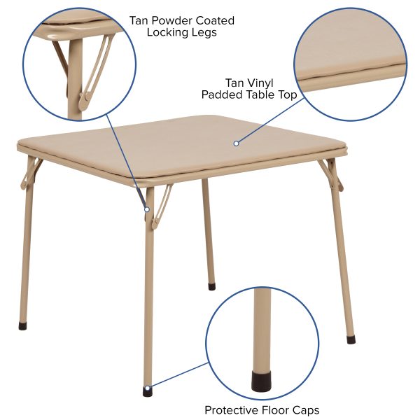 Kids Tan Folding Table Set