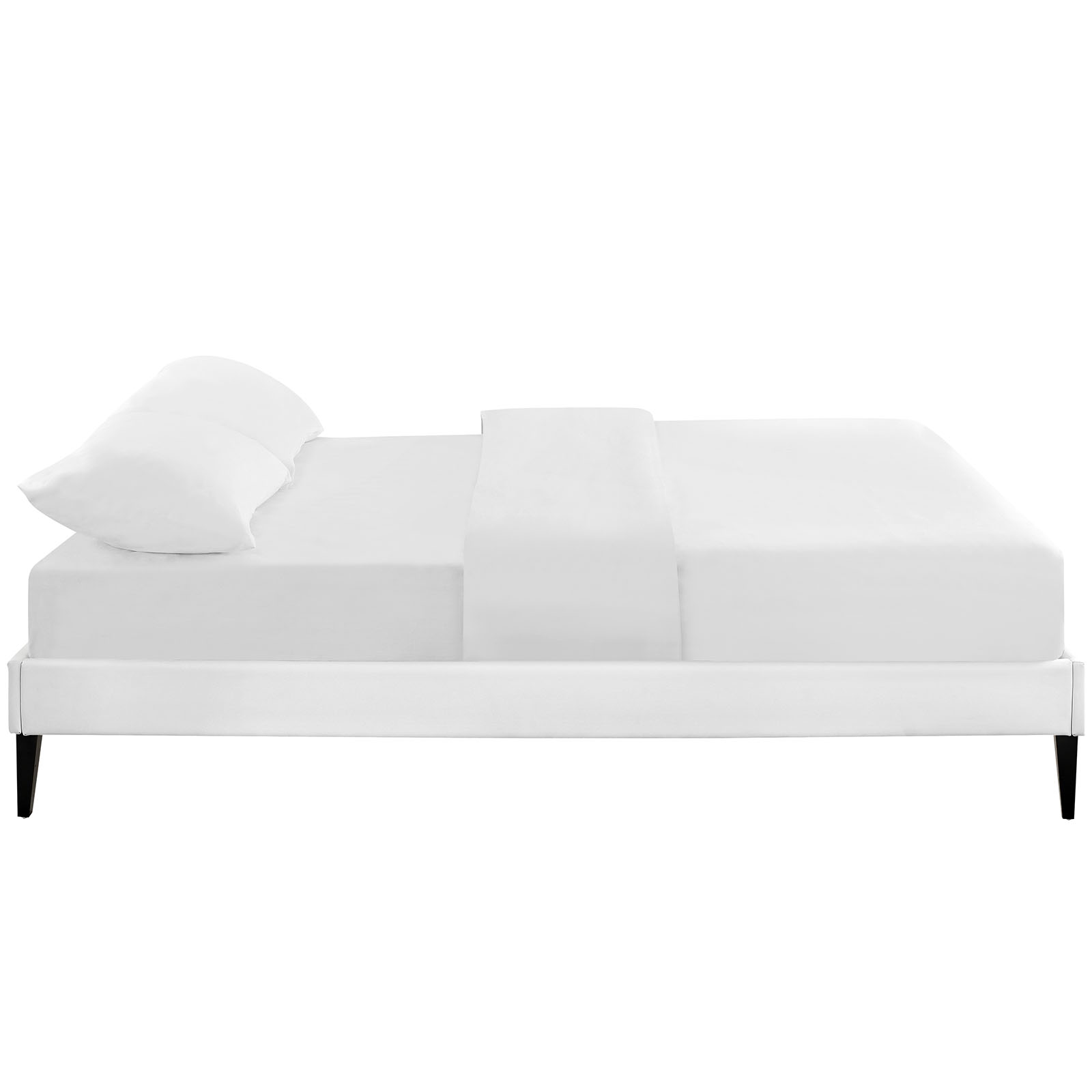 Sharon Vinyl Full Bed Frame with Squared Tapered Legs by Modway