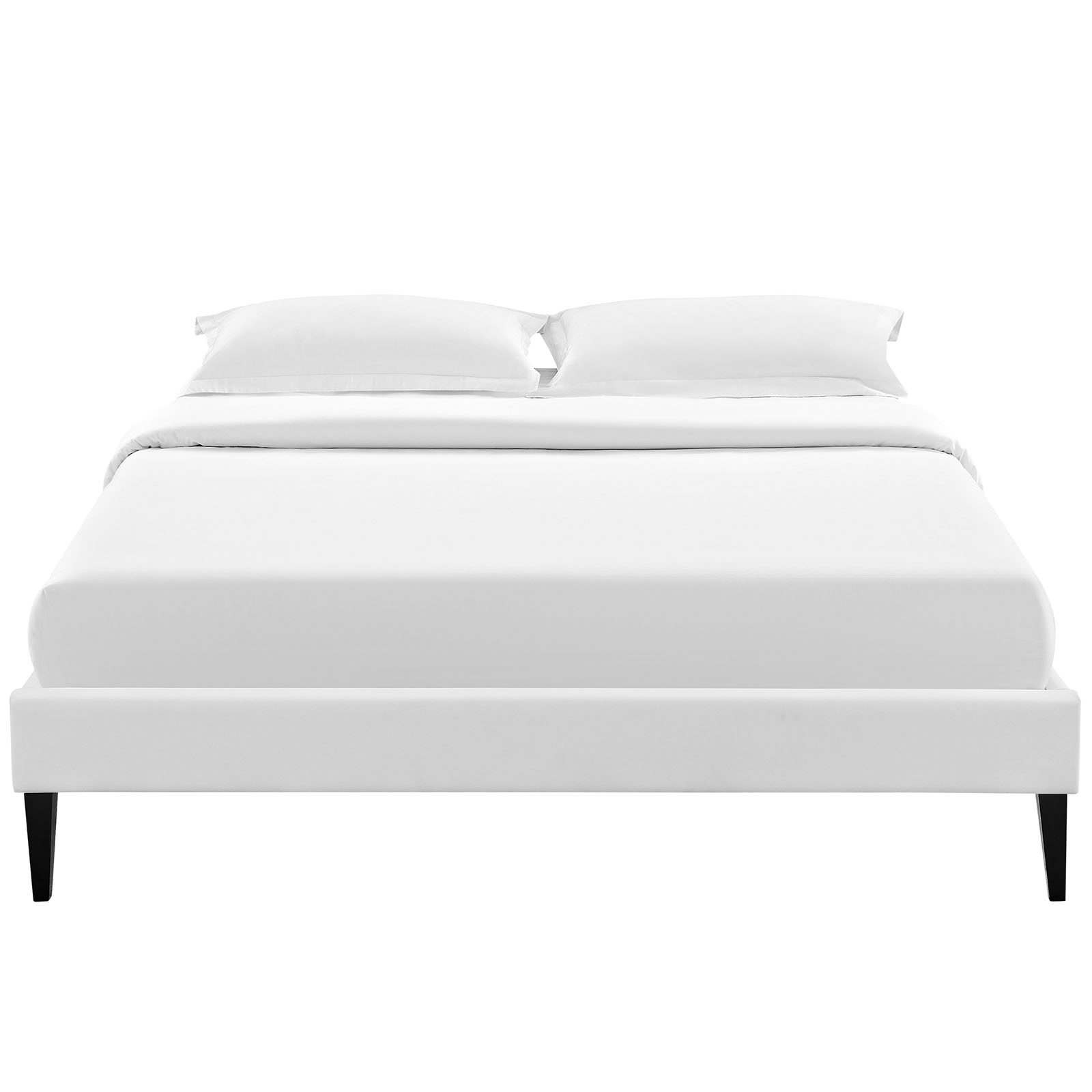 Sharon Vinyl Full Bed Frame with Squared Tapered Legs by Modway