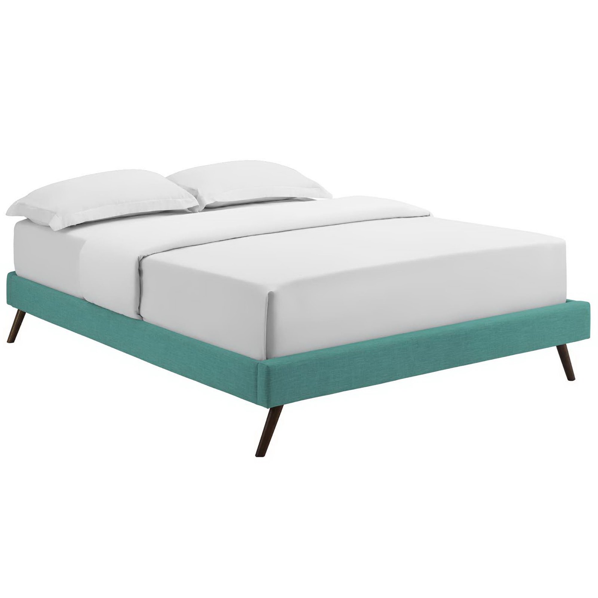 Loryn Fabric King Bed Frame with Round Splayed Legs by Modway
