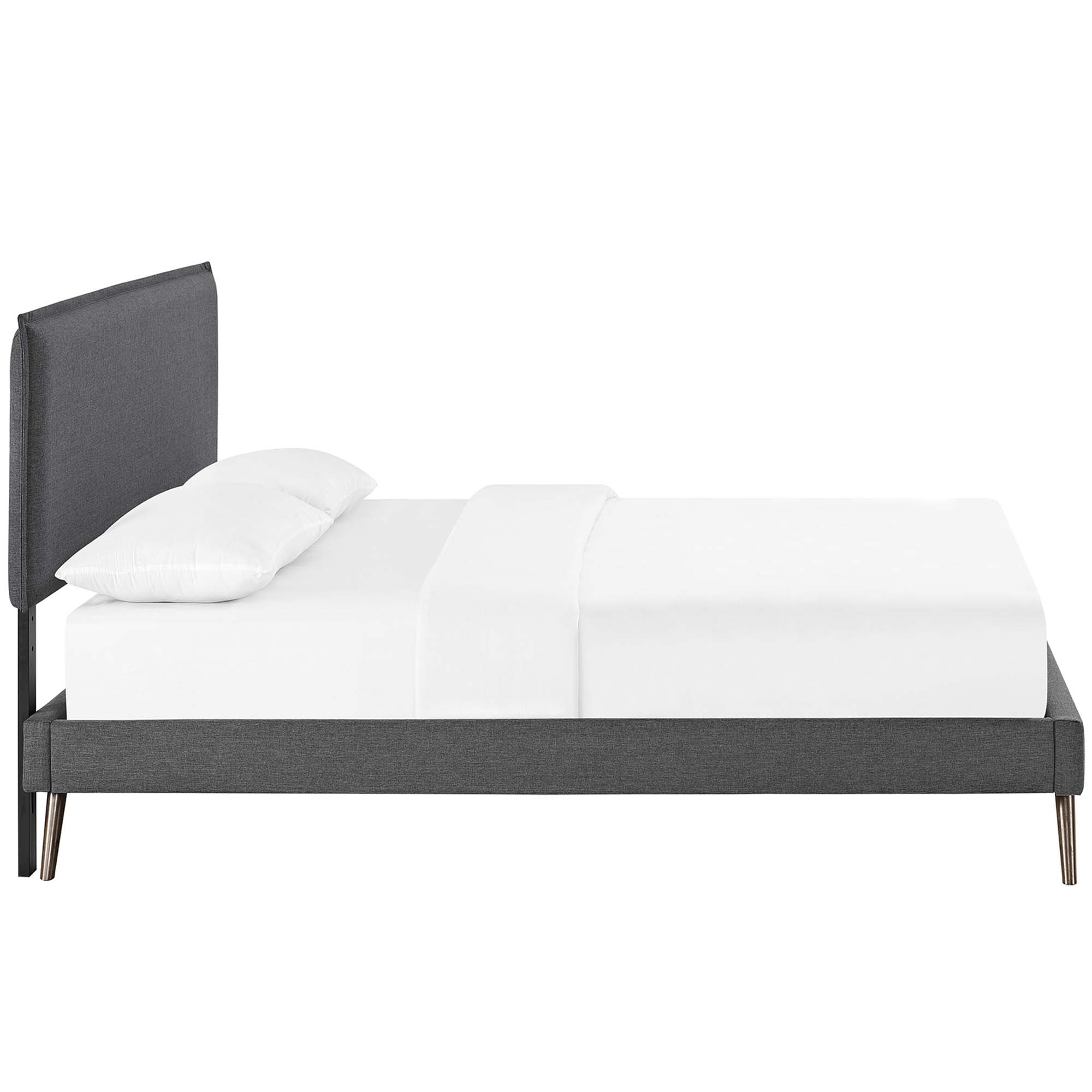 Amaris Fabric Queen Platform Bed with Round Splayed Legs by Modway