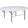 5.89-Foot Round Bi-Fold Granite White Plastic Banquet and Event Folding Table with Carrying Handle [RB-183RFH-GG]