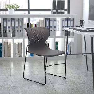 Gray Plastic Stack Chair