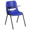 Blue Ergonomic Shell Chair with Right Handed Flip-Up Tablet Arm [RUT-EO1-BL-RTAB-GG]
