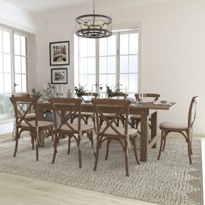 8'x40" Farm Table/8 Chair Set